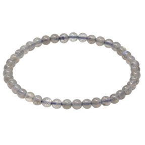 Armband Armschmuck aus Edelstein Labradorit grau Ø4mm endlos dehnbar 18,5cm