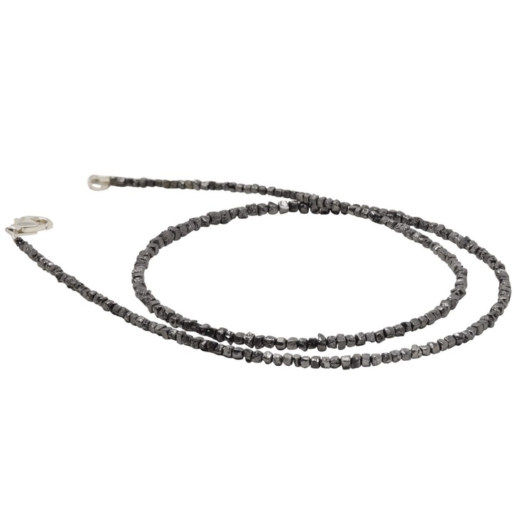 Kette Collier aus Diamanten Rohdiamanten grau anthrazit