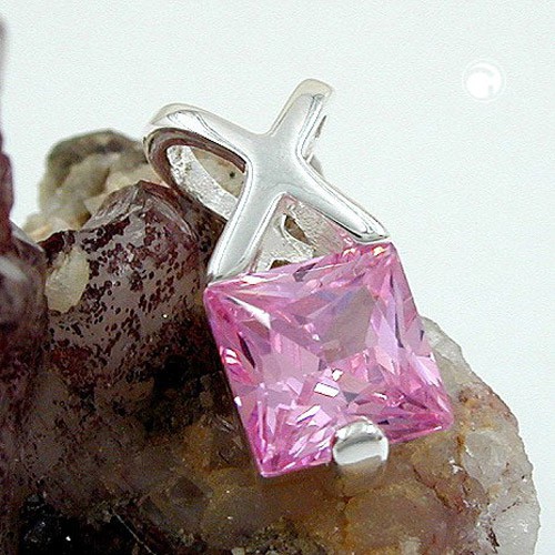 Anhänger mit pink Zirkonia facettiert 925 Silber