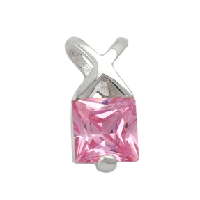 Anhänger mit pink Zirkonia facettiert 925 Silber Silberanhänger Damen