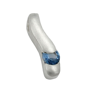 Anhänger mit synth. Spinell blau matt 925 Silber Silberanhänger Damen