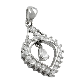 Anhänger Herz mit Zirkonia 925 Silber Sterlingsilber Silberanhänger Damen