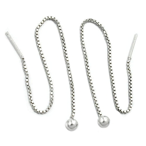 Ohrschmuck Durchzieher Hänger Kette und Kugel 925 Silber Damen