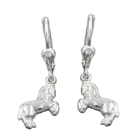 Ohrringe Ohrhänger Brisur Pferd Pferde 925 Silber Ohrschmuck Silberohrringe
