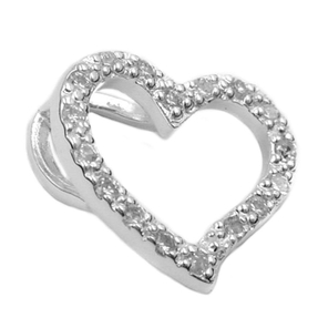 Anhänger Herz Zirkoniaherz 925 Silber Silberanhänger funkelnd Damen