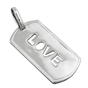 Anhänger Love aus 925 Silber glänzend rhodiniert 32x16mm Damen
