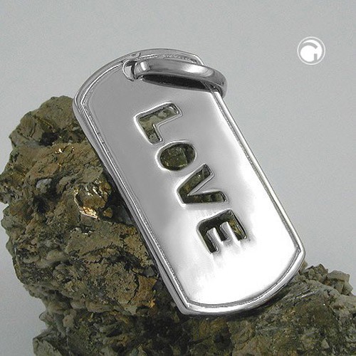 Anhänger LOVE glänzend rhodiniert 925 Silber