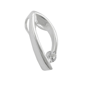Anhänger mit Zirkonia 925 Silber oval Kettenanhänger Silberanhänger Damen