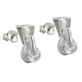 Paar Stecker Ohrstecker Zirkonia facettiert weiß 925 Silber Damen