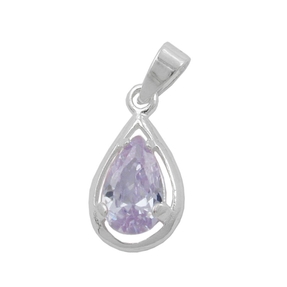Anhänger in Tropfenform Tropfen Zirkonia lavendel 925 Silber Damen