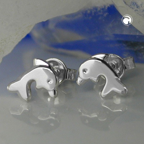 Ohrstecker Delfine 925 Silber glänzend