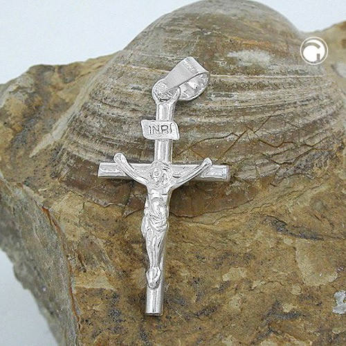 Anhänger Kreuz mit Jesus 23x13mm 925 Silber