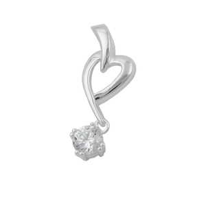 Anhänger Herz Herzform mit Zirkonia weiß 925 Echt Silber Damen Silberanhänger
