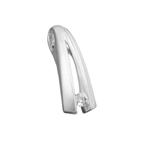 Anhänger aus 925 Silber mit Zirkonia schlicht Silberanhänger Damen