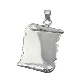 Anhänger Dokumentrolle Blatt zum Gravieren 925 Silber glänzend Silberanhänger