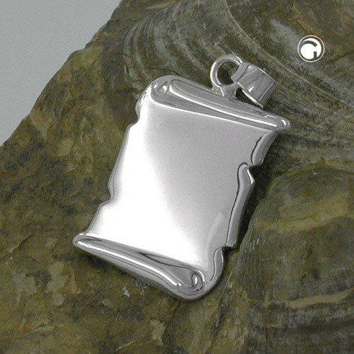 Anhänger Dokumentrolle zum Gravieren 925 Silber