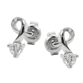 Paar Stecker Ohrstecker Zirkonia weiß gefasst 925 Silber Damen