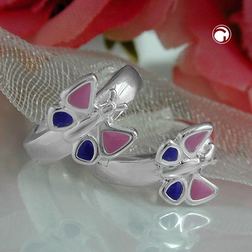 Creolen Schmetterling pink lila 925 Silber