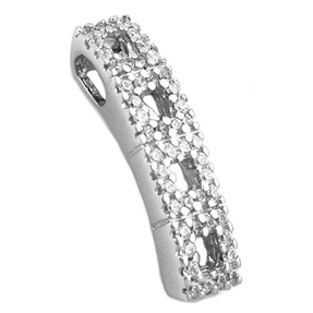 Anhänger aus 925 Silber Viereck voll mit Zirkonia rhodiniert Damen