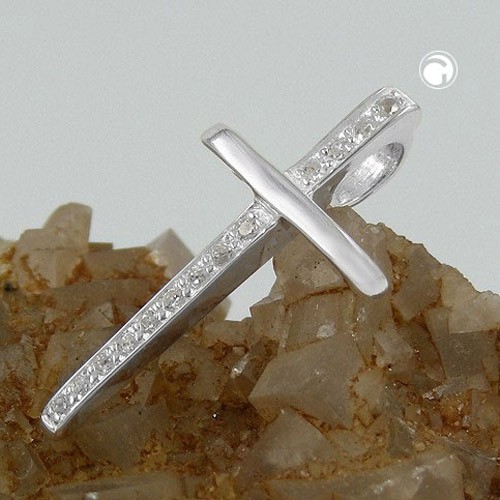 Anhänger Kreuz mit Zirkonias 925 Silber