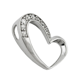 Anhänger Herz mit Zirkonia weiß 925 Silber Silberherz 15x16mm Damen