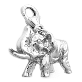 Anhänger Einhänger Elefant geformt aus 925 Echt Silber Charm Charms für Damen