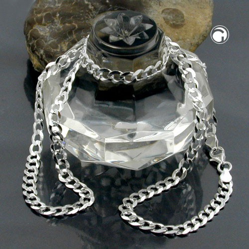 4,8mm Halskette Panzerkette flach 925 Silber 50cm