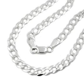 4,6mm Collier Halskette Panzerkette Muster flach aus 925 Silber 50cm