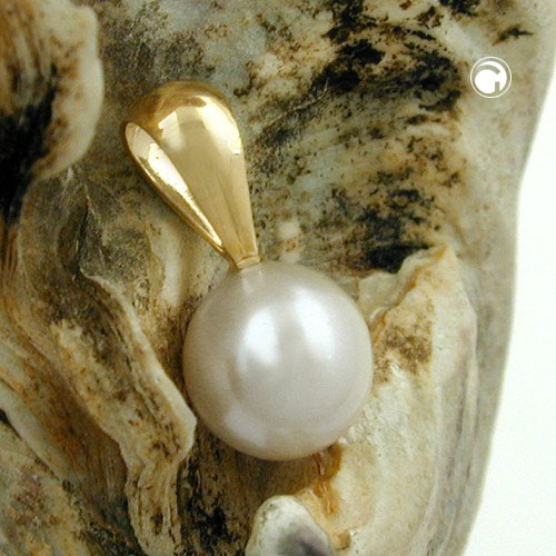 Kettenanhänger mit Perle rund 375 Gold Damen