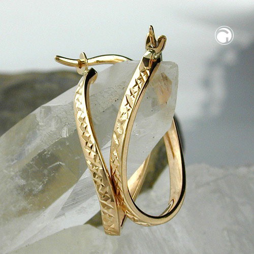 Creolen Möbius Band oval 375 Gelbgold Damen
