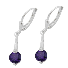 Brisur Ohrringe Ohrhänger mit Amethyst und Zirkonia 925 Silber Damen Brisur Ohrringe Ohrhänger mit Amethyst und Zirkonia 925 Silber Damen