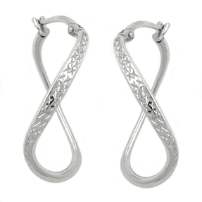 Ohrringe Creole Creolen Möbius Band oval gedreht 925 Silber Damen