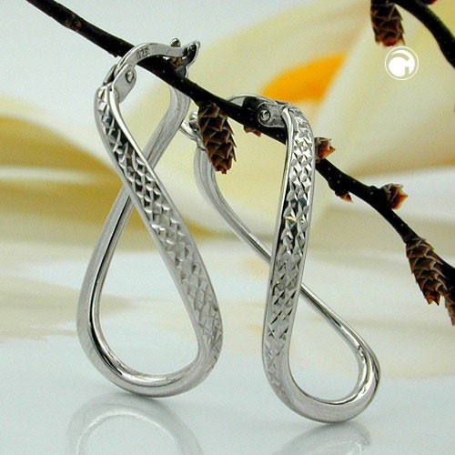 Creolen Möbius Band oval gedreht 925 Silber Damen