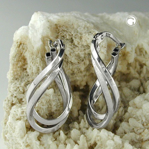 Creolen Möbius Band 2 ovale Bögen 925 Silber Damen