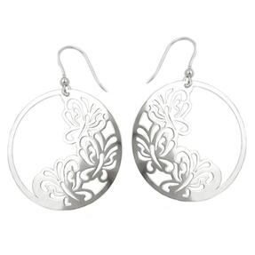 Ohrhaken Ohrringe Ohrhänger 3 Schmetterlinge 925 Silber Damen Silberohrringe