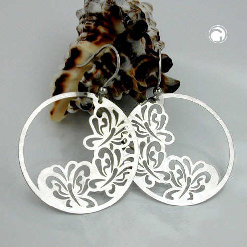 Ohrhaken 3 Schmetterlinge 925 Silber für Damen