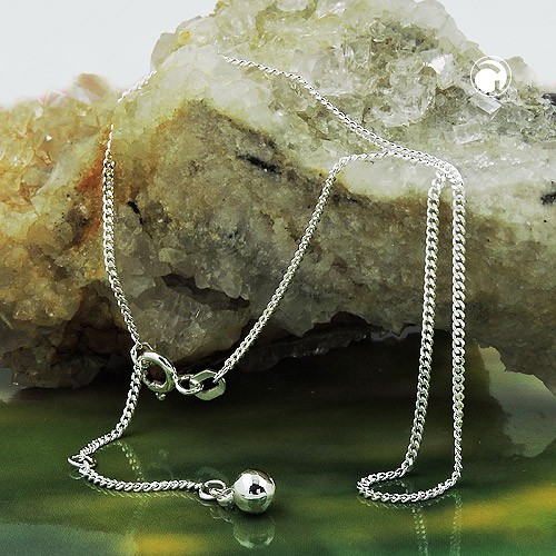 1,4mm Fußkette mit Endkugel 925 Silber 27cm