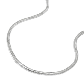 1,3mm Kette Collier Halskette Schlange 925 Silber für Damen 38cm Silberkette