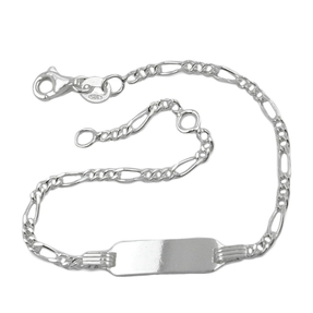 2,2mm Schildband Armkette Figarokette aus 925 Silber für Kinder 16cm