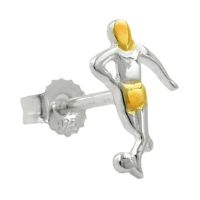 Stecker Ohrstecker Ohrschmuck Fußballspieler 2ton 925 Silber Unisex Stecker Ohrstecker Ohrschmuck Fußballspieler 2ton 925 Silber Unisex