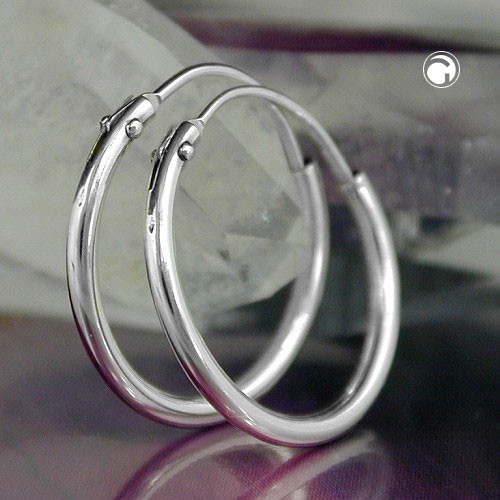15mm Creole Ohrringe 925 Silber