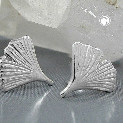 Ohrstecker Ginkgoblatt 925 Silber