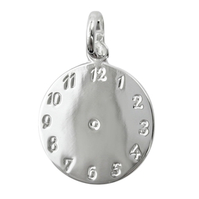 Anhänger Geburtsanhänger zum Eingravieren Uhr ohne Zeiger 925 Silber Kinder