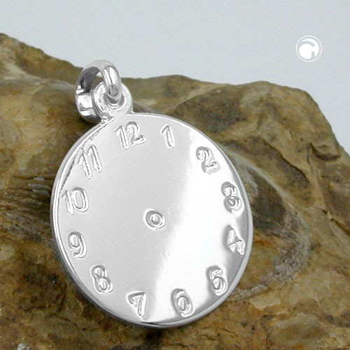 Geburtsanhänger Uhr ohne Zeiger 925 Silber