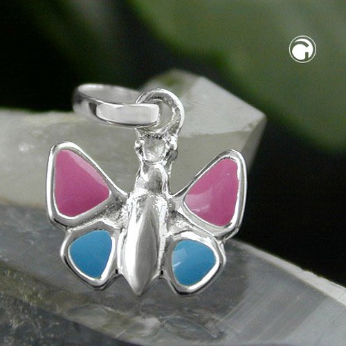 Anhänger pink blau Schmetterling 925 Silber