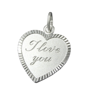Anhänger Silberanhänger Herz I love you echtes 925 Silber Damen