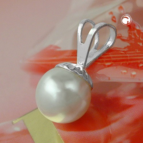 Anhänger 8mm Perle Öse gespreizt 925 Silber
