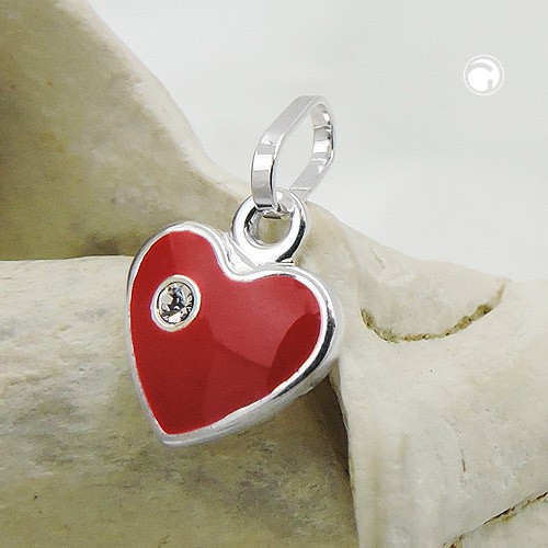 Anhänger rotes Herz Glas 925 Silber