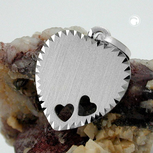 Anhänger 2 Herzchen durchbrochen 925 Silber