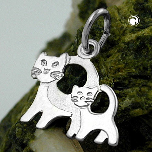 Anhänger Katzenpaar 925 Silber